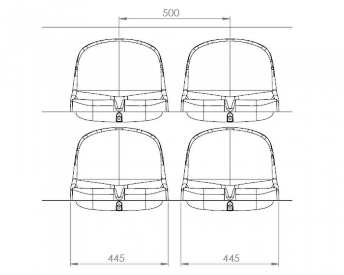 Tribünensitz Compact RAL 5002 dunkelblau