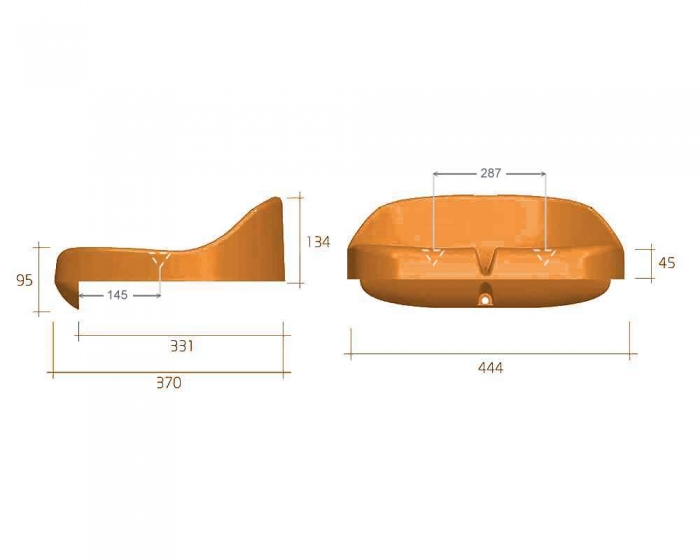 Tribünensitz Compact RAL 2008 orange