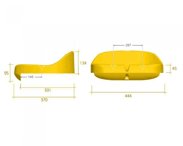 Tribünensitz Compact RAL 1018 gelb