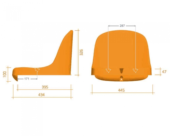 Tribünensitz Elegance RAL 2008 orange